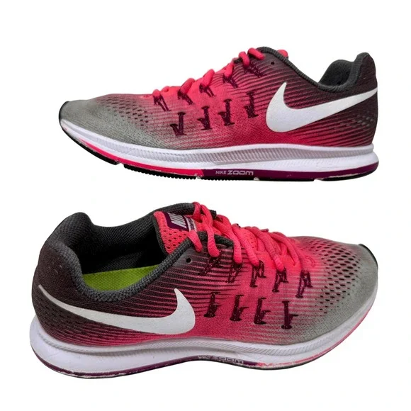 Nike Zoom Pegasus 33 Running Shoes Pink Grey Women's Size 9 - Picture 3 of 15